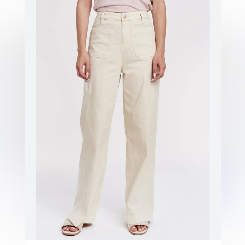 Vince women’s utility cotton beige denim Wide-Leg Pants. MSRP $168